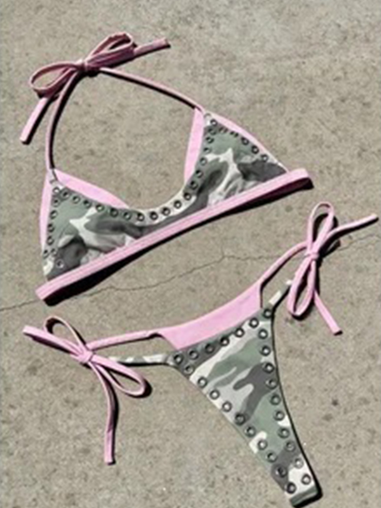 A Bathing Ape Camo - Set Bikini Wanita Berhias Camo Pink