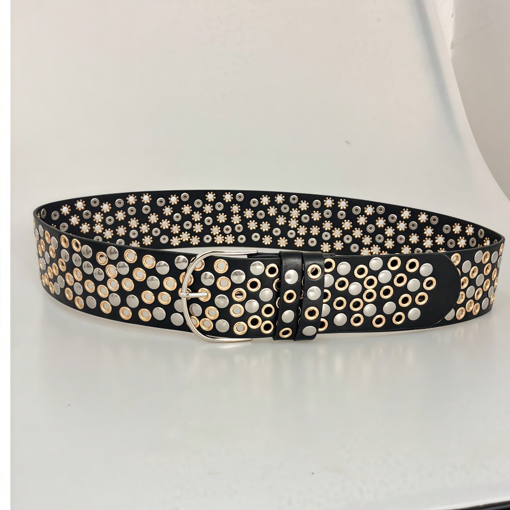 Streetwear Brand Belts - Sabuk Rivet Punk Hollow Eyelet Desain