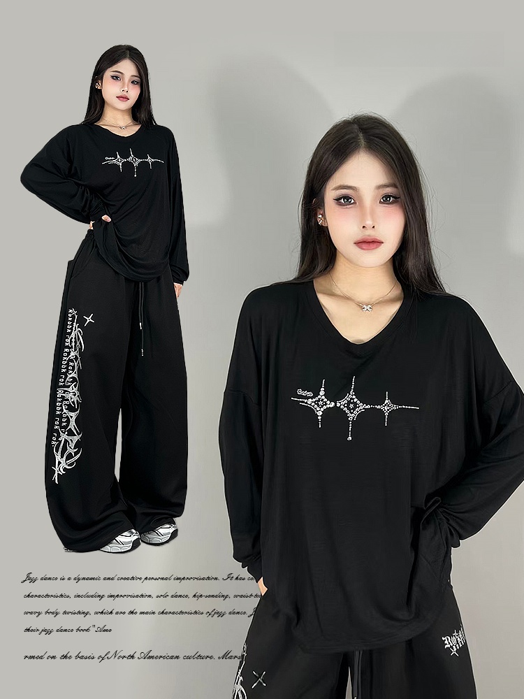 Streetwear Brands Logo - Kaus Pakaian Jalanan Dansa Jazz Lengan