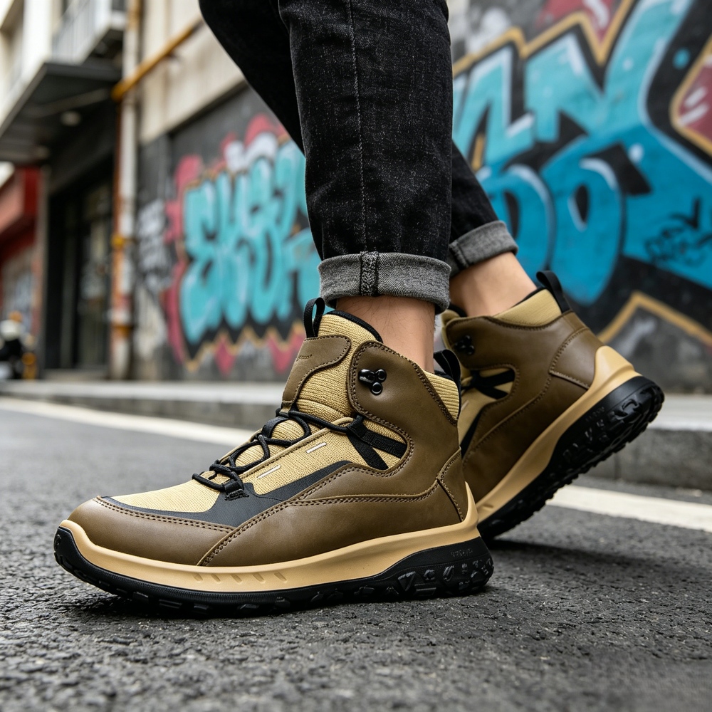 Sepatu Kulit High Top Pria Mer - Streetwear Brand Top ulasan dan harga