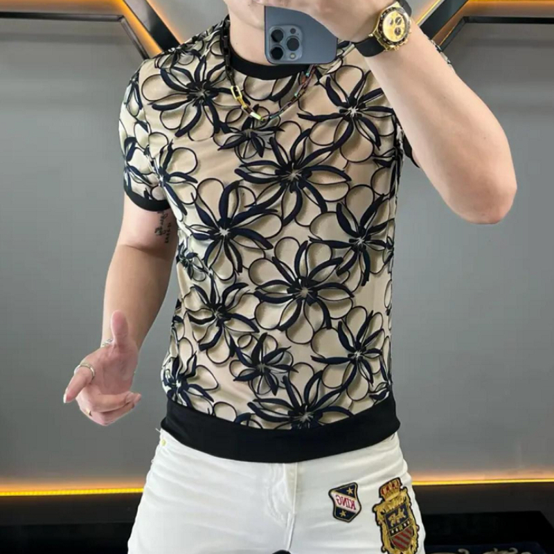 Ice Silk kaus bunga pria, leng - Streetwear Brand Flower ulasan dan harga