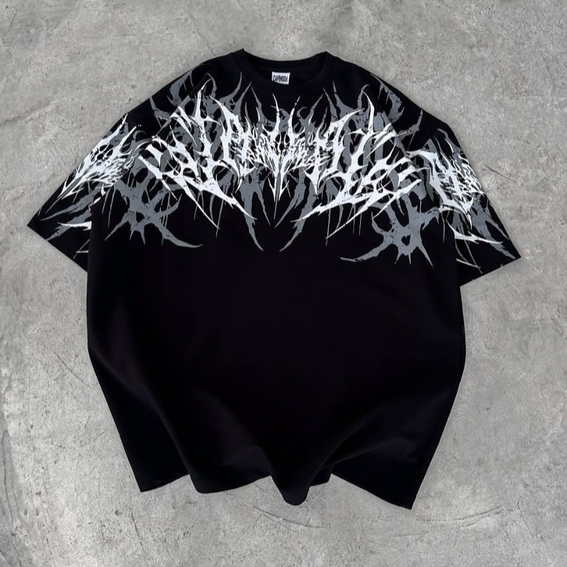 Kaos Oversize Unisex Merk Y2K  - Streetwear Brand Fonts ulasan dan harga