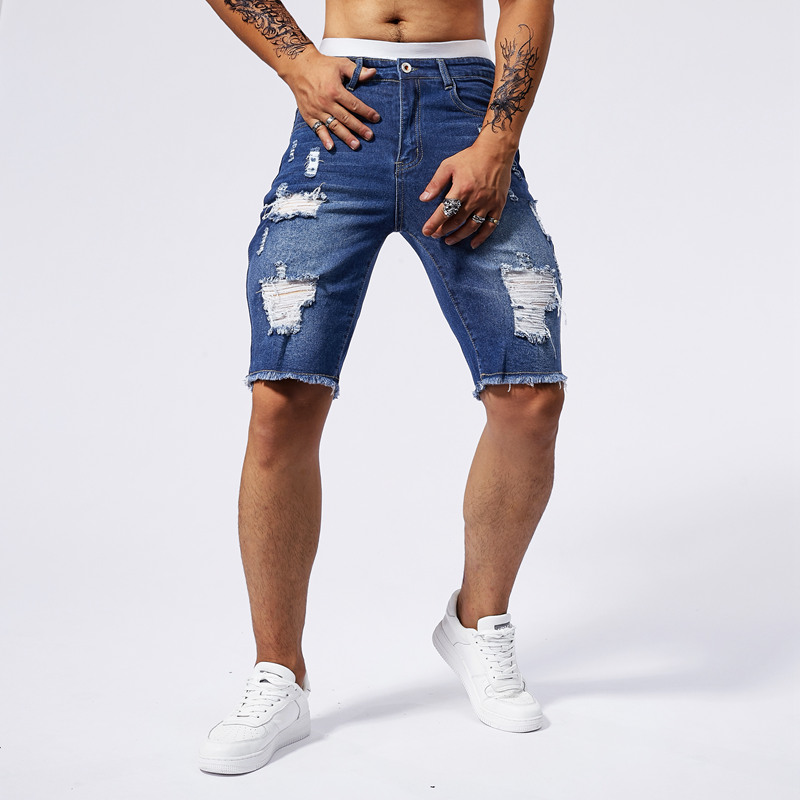 Celana Pendek Denim Robek Pria - Streetwear Brands ulasan dan harga