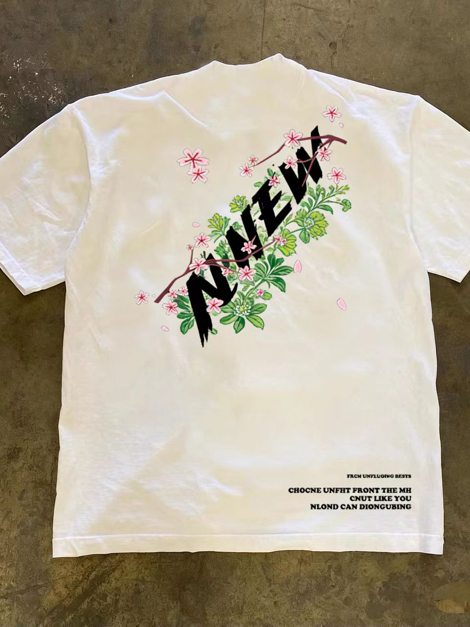Kaus Lengan Pendek Katun Murni - Streetwear Brand Flower ulasan dan harga