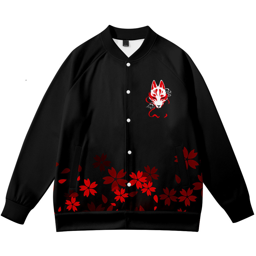 Jaket Kerah Berdiri Motif Anim - Streetwear Brand Flower ulasan dan harga