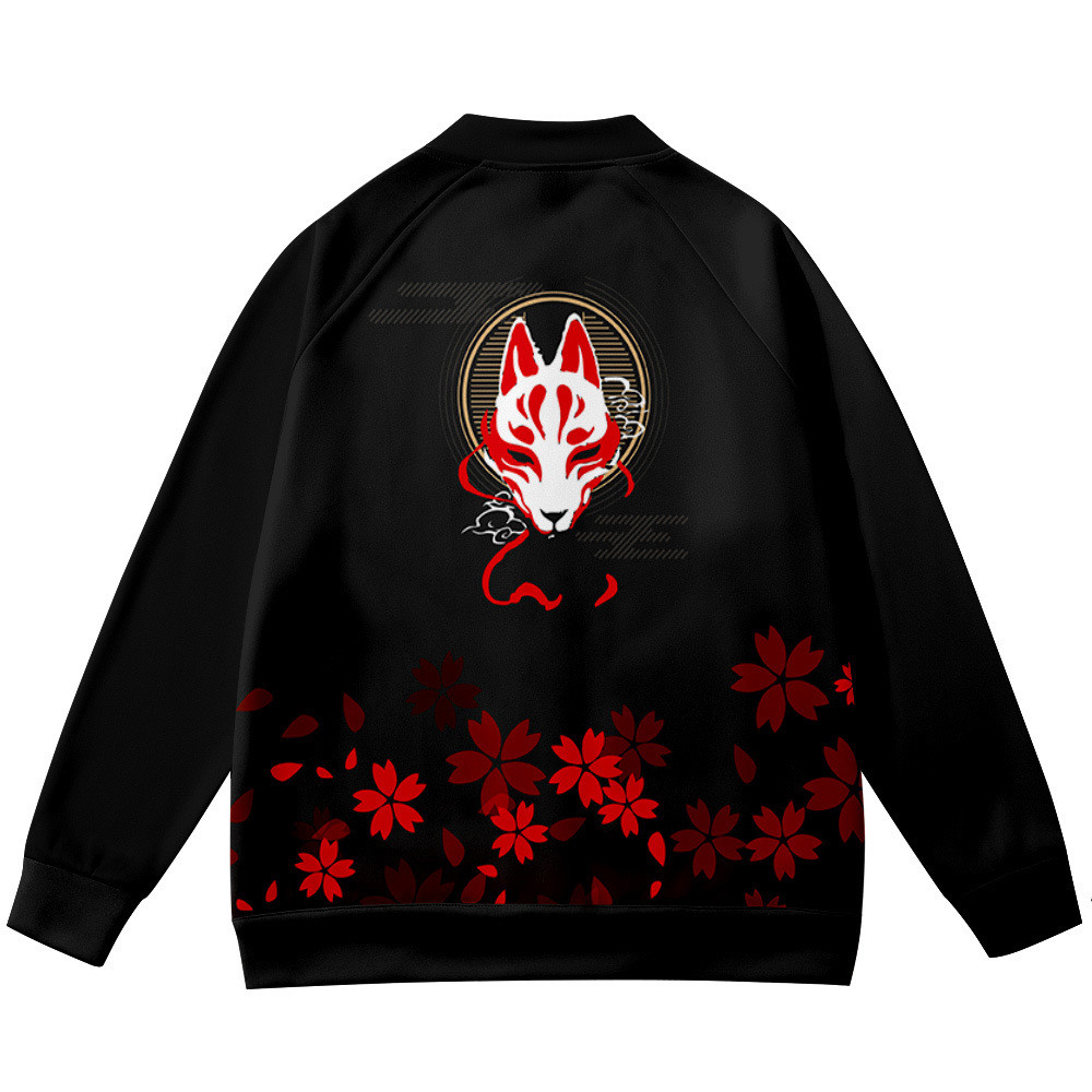 Jaket Kerah Berdiri Motif Anim - Streetwear Brand Flower ulasan dan harga