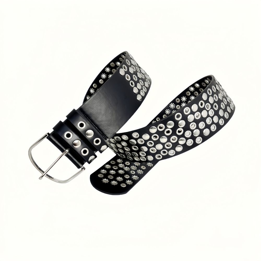 Sabuk Rivet Punk Hollow Eyelet - Streetwear Brand Belts ulasan dan harga