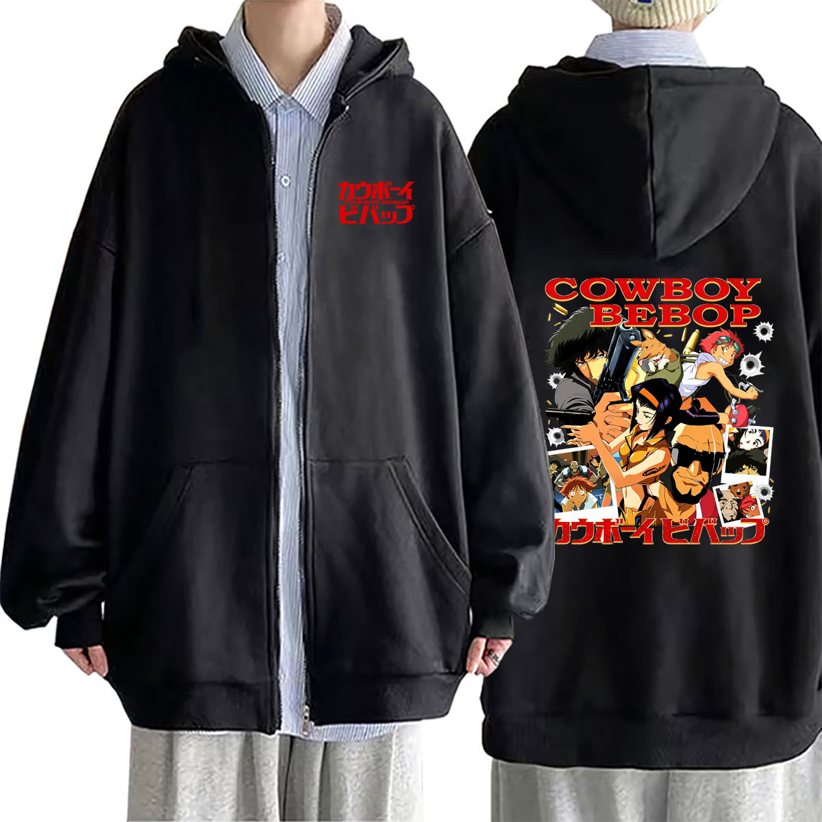 Hoodie Zipper Anime Cowboy Beb - Streetwear Brand Hoodie ulasan dan harga